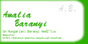 amalia baranyi business card
